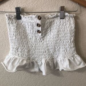 Free People We the Free Babe Ivory Smocked Tube Top - Size Small